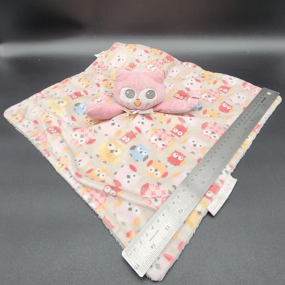 Blankets & Beyond Pink Owl Baby Security Blanket Lovey Plush Nursery Woodland